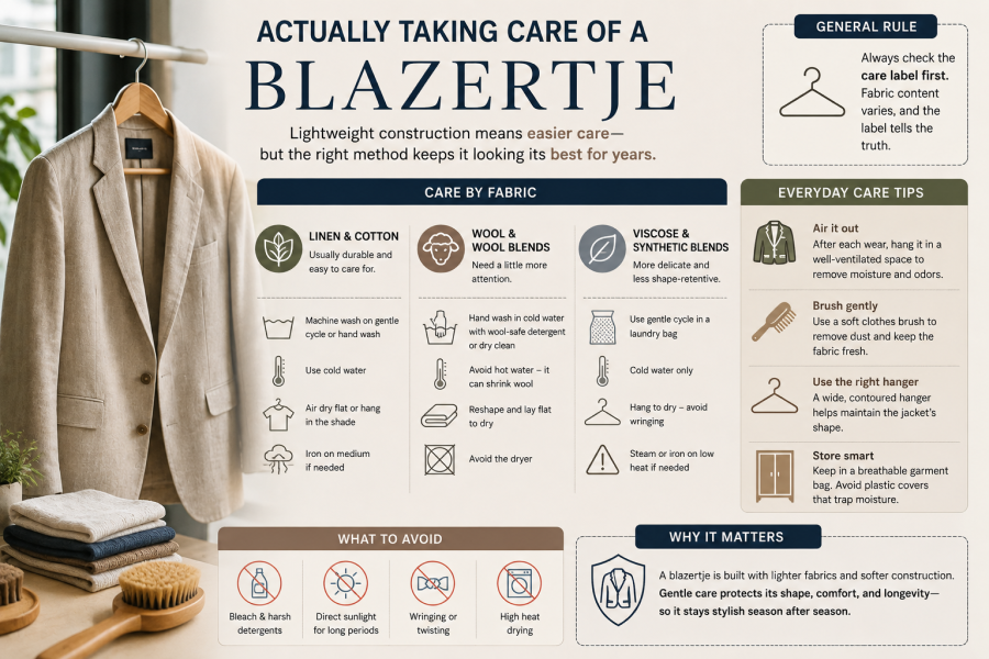 How to take care of a Blazertje with proper washing, drying, and storage tips