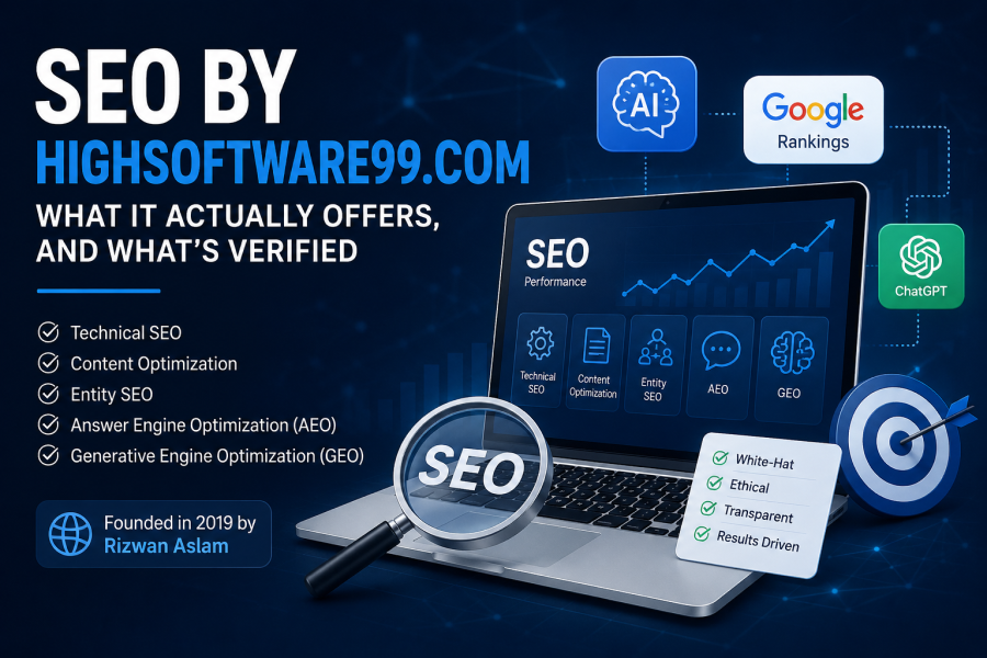 SEO by HighSoftware99.com technical SEO, content optimization, AEO and GEO services