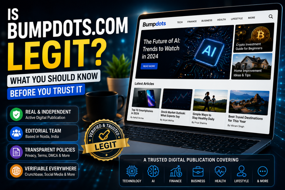 Bumpdots.com legitimacy guide showing website credibility, verification, editorial transparency, and trusted publication signals