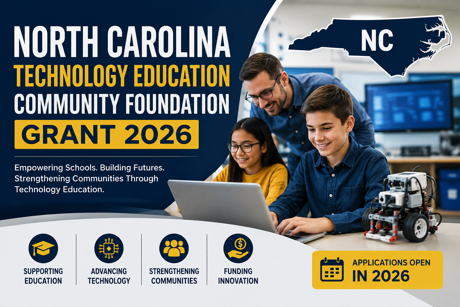 North Carolina Technology Education Community Foundation Grant 2026 supporting technology education