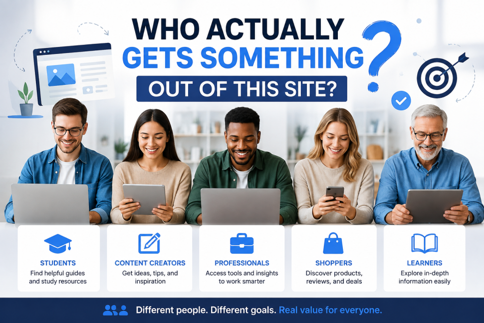 Who actually gets something out of this site showing different users benefiting from online content