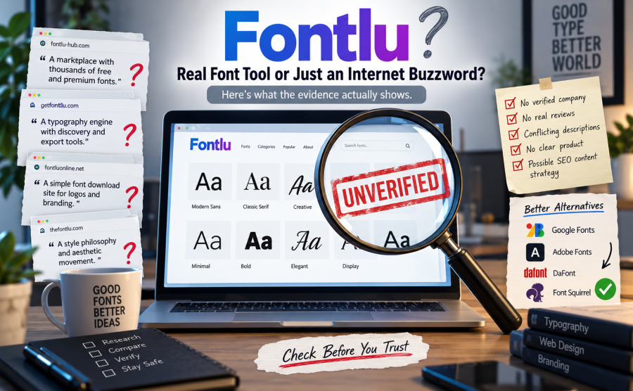 Fontlu legitimacy check showing conflicting claims, an unverified stamp, and trusted font alternatives