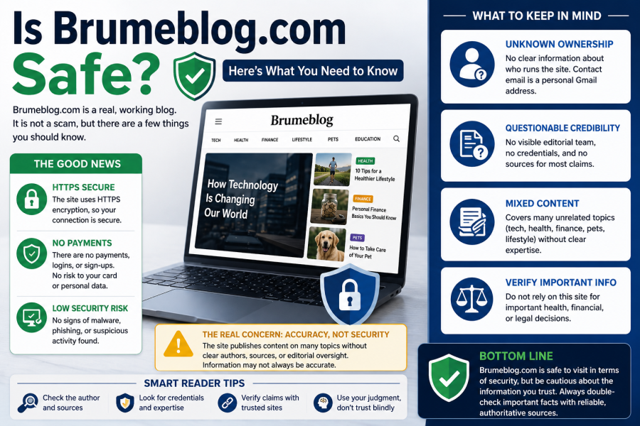 Is Brumeblog.com safe? Website security, HTTPS protection, credibility, and content accuracy explained.