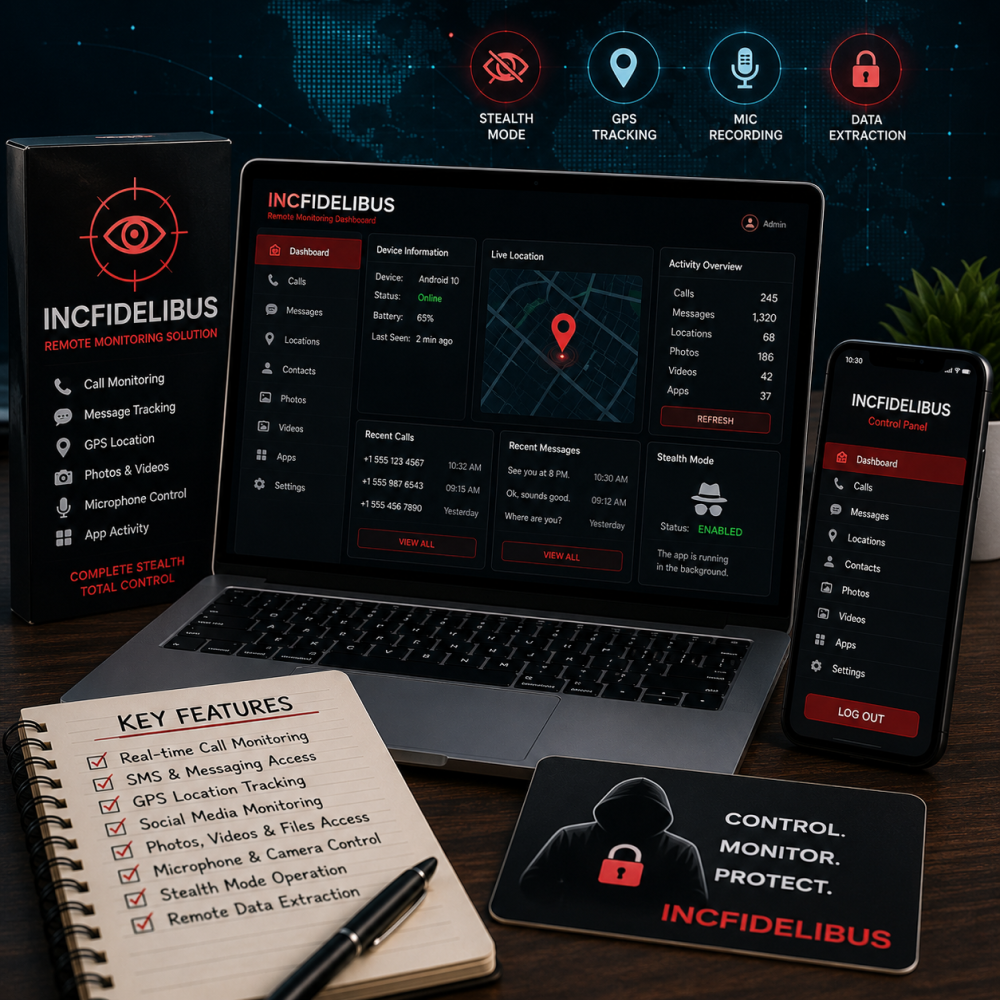 Incfidelibus 2019 phone monitoring and spyware service dashboard.