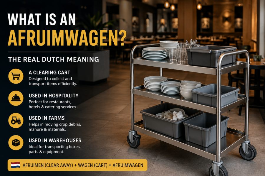 Afruimwagen Dutch clearing cart used in restaurants, farms, and warehouses