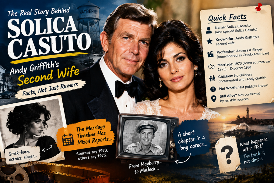 Solica Casuto and Andy Griffith marriage history illustrative graphic